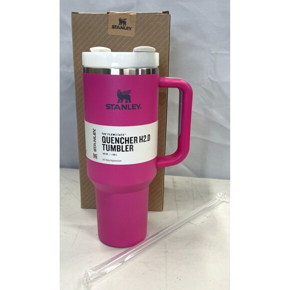 Stanley 40oz Quencher H2.0 FlowState Tumbler Rose Red Pink Sealed Cup NEW - Picture 3 of 8